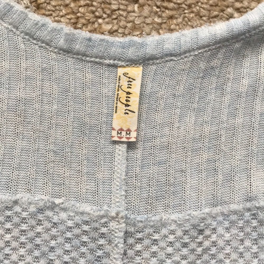 Free people long sleeve waffle shirt - Picture 2 of 4